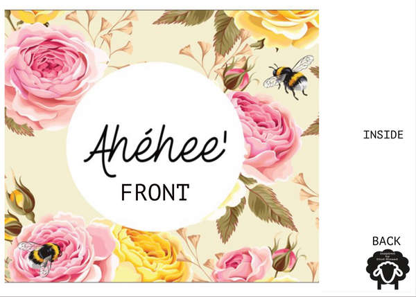Floral & Bee Note Card - 5.5" x 4"